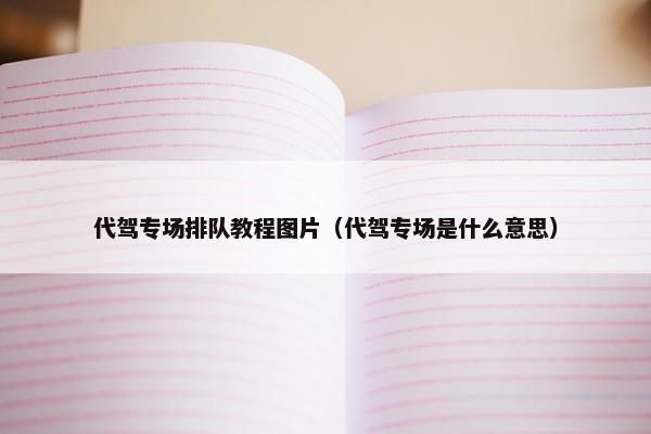 代驾专场排队教程图片(代驾专场是什么意思) 代驾专场排队教程图片(代驾专场是什么意思)