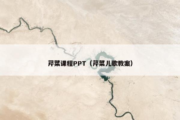 芹菜课程PPT（芹菜儿歌教案）