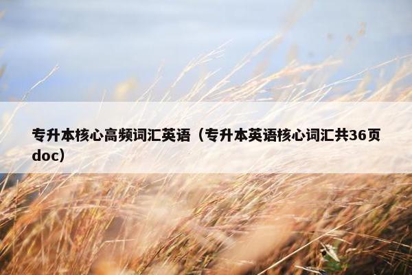 专升本核心高频词汇英语（专升本英语核心词汇共36页doc）