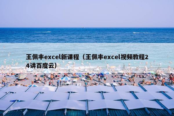 王佩丰excel新课程（王佩丰excel视频教程24讲百度云）