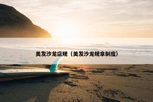 美发沙龙店规（美发沙龙规章制度）
