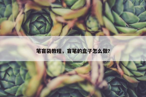 笔盲袋教程，盲笔的盒子怎么做?