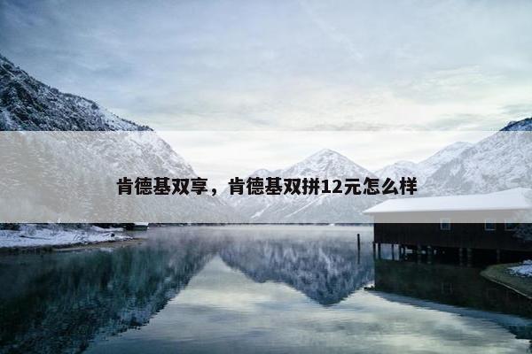 肯德基双享,肯德基双拼12元怎么样 肯德基双享,肯德基双拼12元怎么样