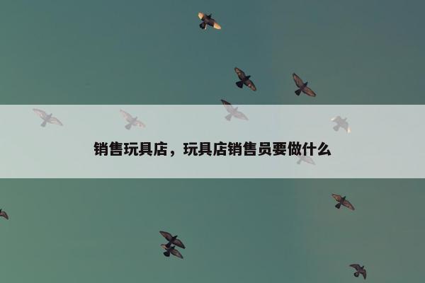 销售玩具店,玩具店销售员要做什么 销售玩具店,玩具店销售员要做什么