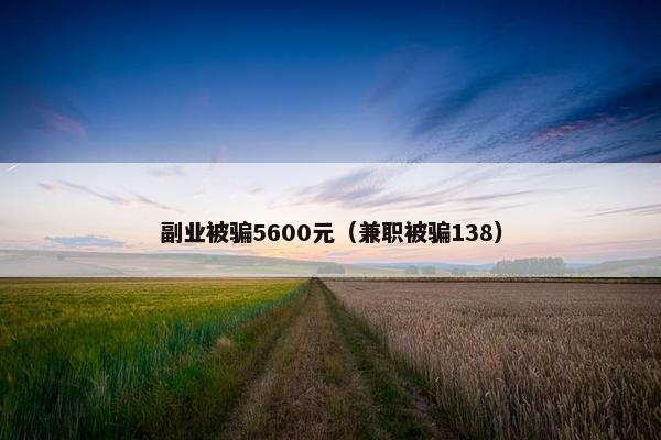 副业被骗5600元（兼职被骗138）