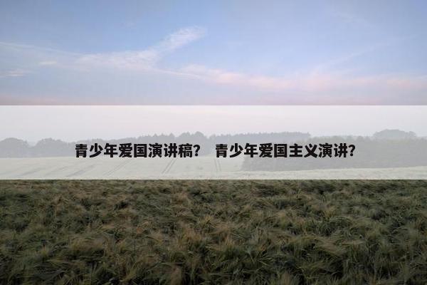 青少年爱国演讲稿？ 青少年爱国主义演讲？