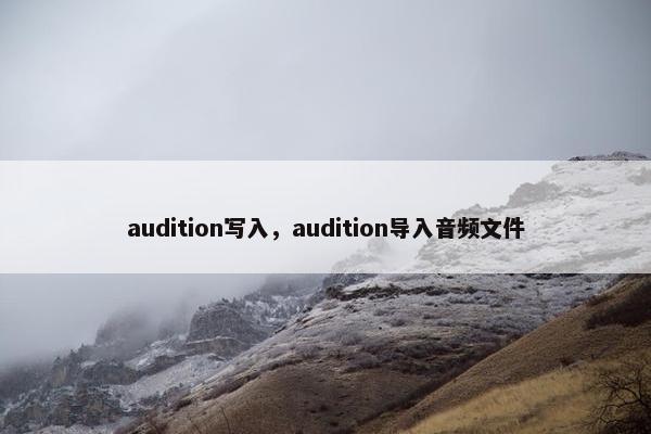 audition写入，audition导入音频文件