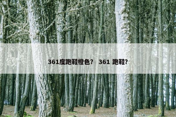 361度跑鞋橙色？ 361 跑鞋？