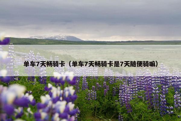 单车7天畅骑卡（单车7天畅骑卡是7天随便骑嘛）