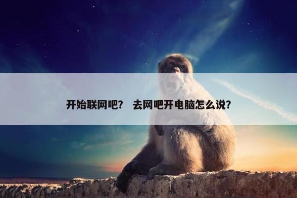 开始联网吧？ 去网吧开电脑怎么说？
