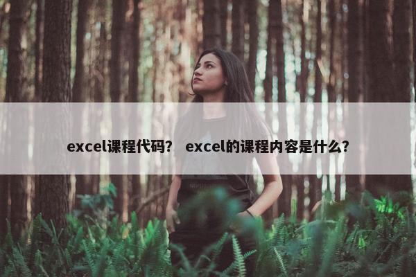excel课程代码? excel的课程内容是什么? excel课程代码? excel的课程内容是什么?