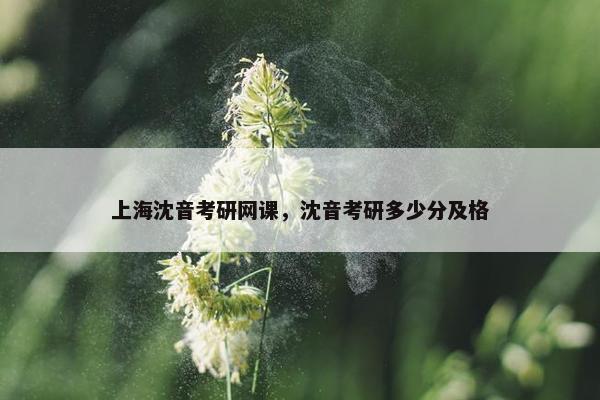 上海沈音考研网课,沈音考研多少分及格 上海沈音考研网课,沈音考研多少分及格