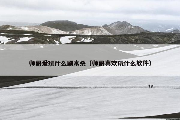 帅哥爱玩什么剧本杀(帅哥喜欢玩什么软件) 帅哥爱玩什么剧本杀(帅哥喜欢玩什么软件)