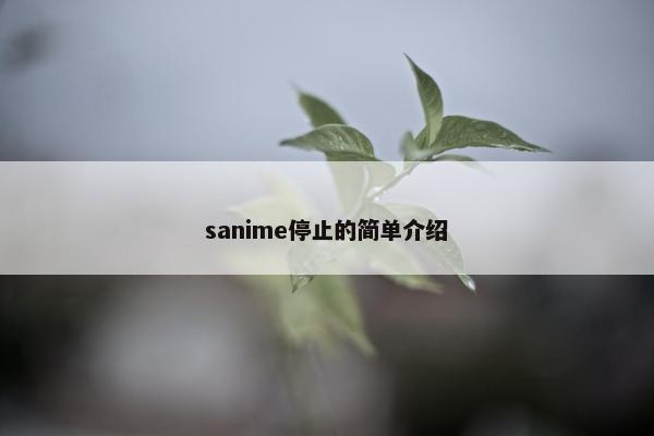 sanime停止的简单介绍 sanime停止的简单介绍