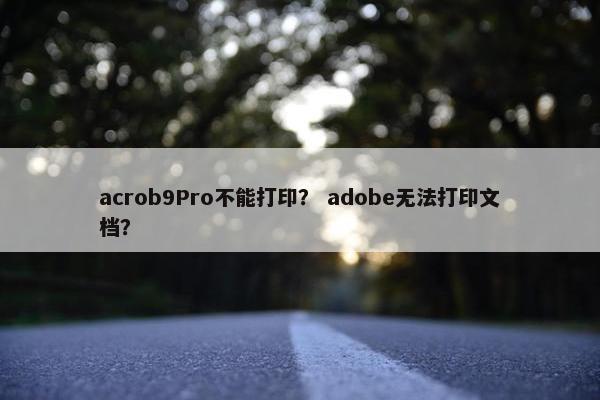 acrob9Pro不能打印? adobe无法打印文档? acrob9Pro不能打印? adobe无法打印文档?