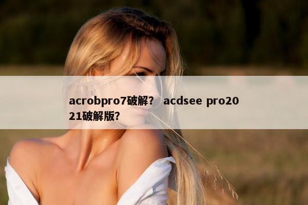 acrobpro7破解？ acdsee pro2021破解版？