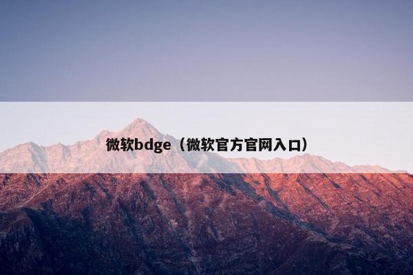 微软bdge(微软官方官网入口) 微软bdge(微软官方官网入口)