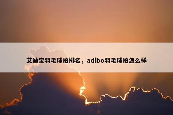 艾迪宝羽毛球拍排名，adibo羽毛球拍怎么样