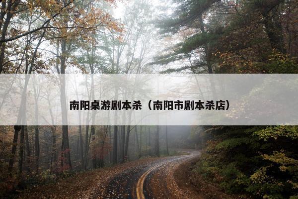 南阳桌游剧本杀（南阳市剧本杀店）