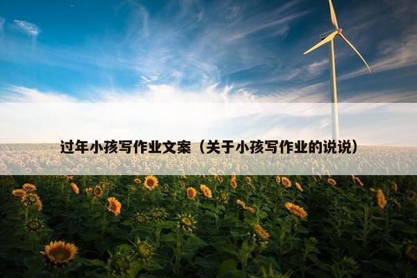 过年小孩写作业文案（关于小孩写作业的说说）