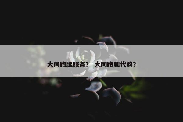 大同跑腿服务？ 大同跑腿代购？