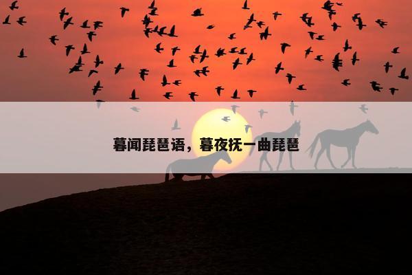 暮闻琵琶语,暮夜抚一曲琵琶 暮闻琵琶语,暮夜抚一曲琵琶