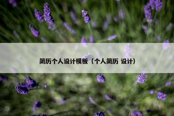 简历个人设计模板(个人简历 设计) 简历个人设计模板(个人简历 设计)