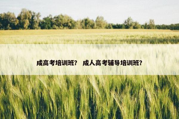 成高考培训班？ 成人高考辅导培训班？