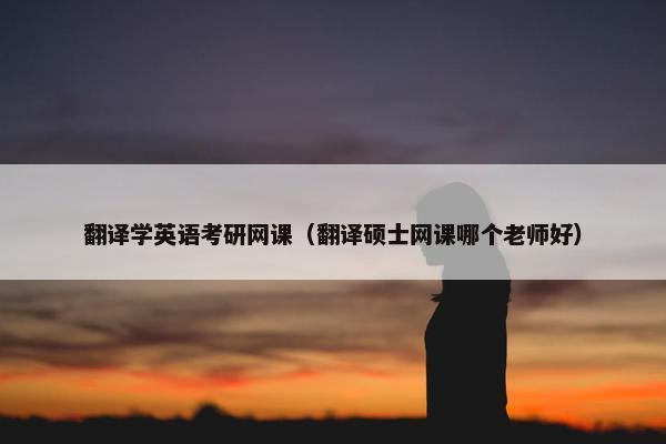 翻译学英语考研网课（翻译硕士网课哪个老师好）