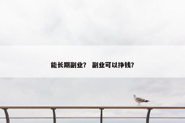 能长期副业？ 副业可以挣钱？