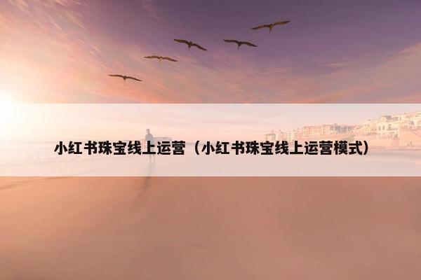 小红书珠宝线上运营（小红书珠宝线上运营模式）