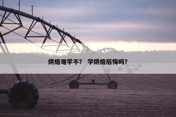 烘焙难学不？ 学烘焙后悔吗？