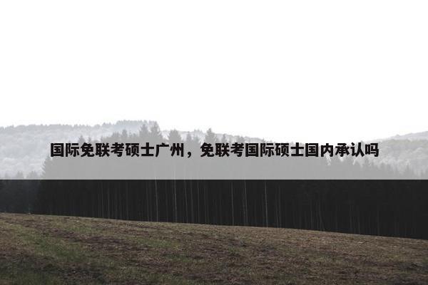 国际免联考硕士广州，免联考国际硕士国内承认吗