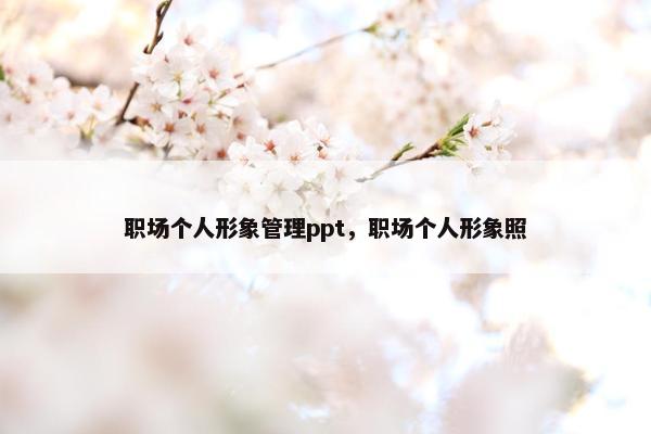 职场个人形象管理ppt，职场个人形象照