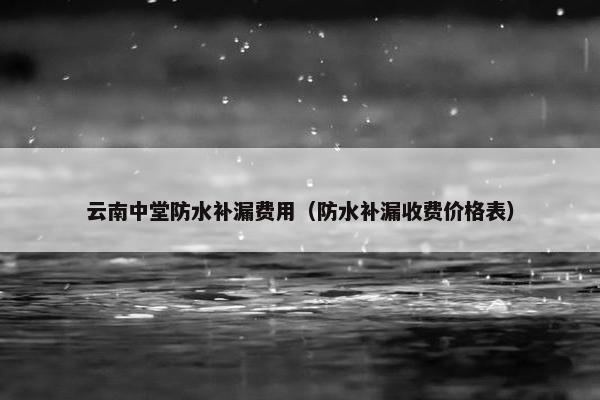 云南中堂防水补漏费用（防水补漏收费价格表）