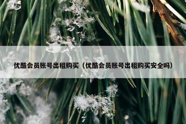 优酷会员账号出租购买（优酷会员账号出租购买安全吗）