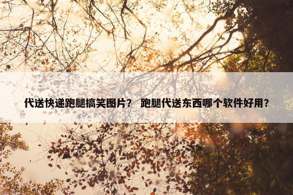 代送快递跑腿搞笑图片？ 跑腿代送东西哪个软件好用？