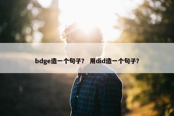 bdge造一个句子？ 用did造一个句子？