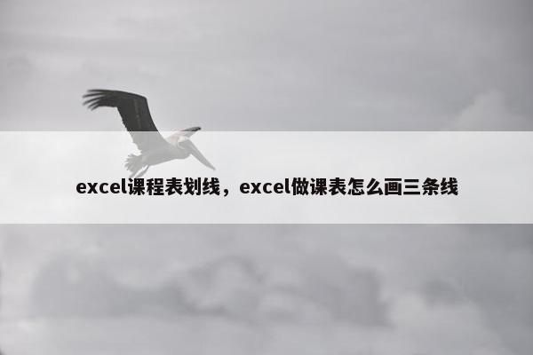 excel课程表划线，excel做课表怎么画三条线