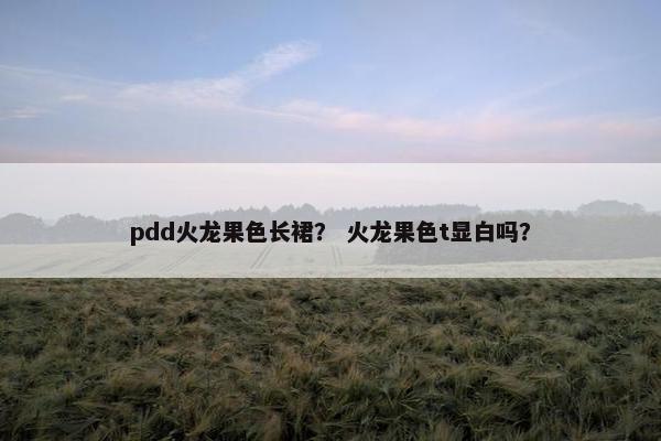pdd火龙果色长裙？ 火龙果色t显白吗？