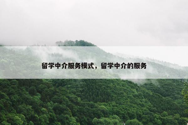 留学中介服务模式，留学中介的服务