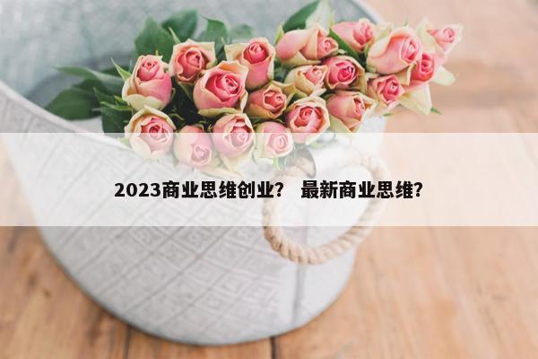 2023商业思维创业？ 最新商业思维？