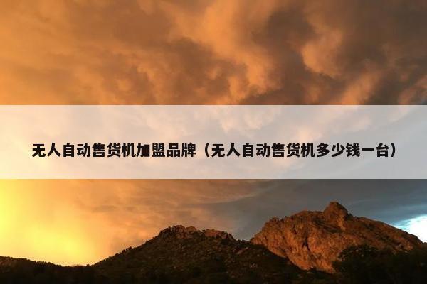 无人自动售货机加盟品牌（无人自动售货机多少钱一台）