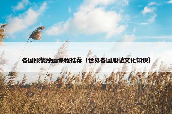 各国服装绘画课程推荐（世界各国服装文化知识）