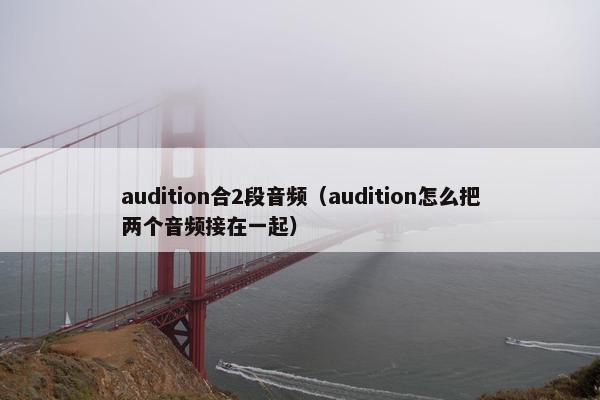 audition合2段音频（audition怎么把两个音频接在一起）