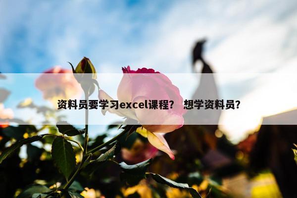 资料员要学习excel课程? 想学资料员? 资料员要学习excel课程? 想学资料员?