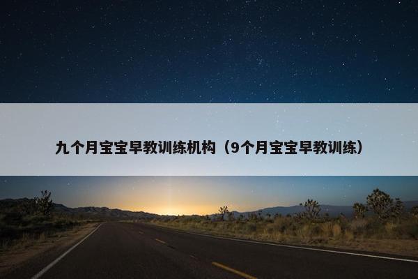 九个月宝宝早教训练机构（9个月宝宝早教训练）