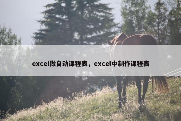 excel做自动课程表，excel中制作课程表