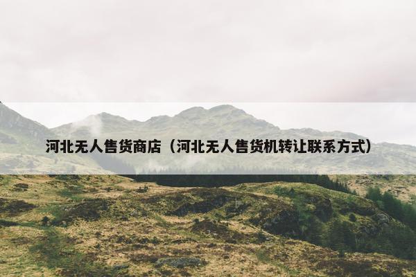 河北无人售货商店（河北无人售货机转让联系方式）