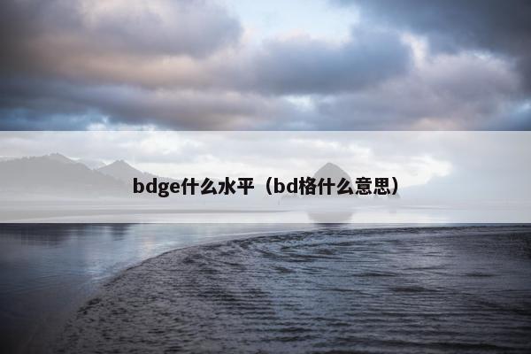bdge什么水平(bd格什么意思) bdge什么水平(bd格什么意思)